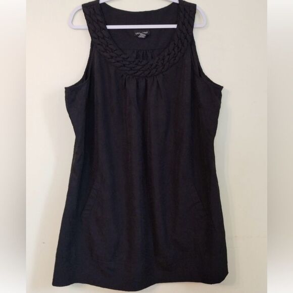 Lane Bryant Dresses & Skirts - 🌸 LANE Bryant Black LBD Sleeveless Knotted scoop Neck Sheath Dress Pockets 22